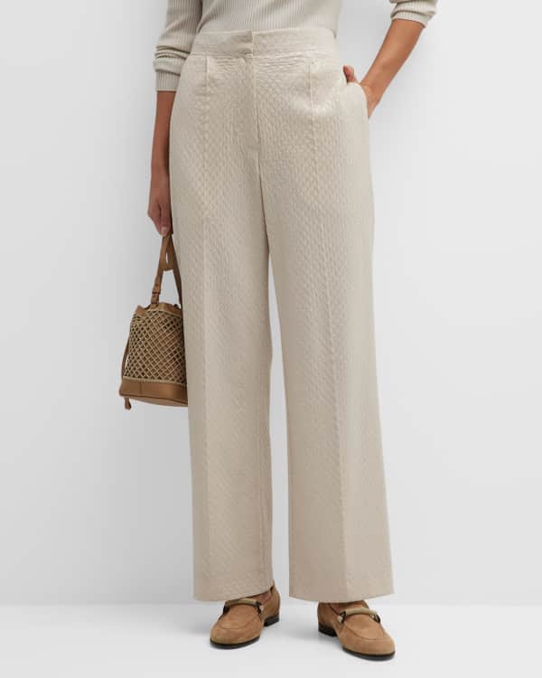 Dries Van Noten Pulley Silk Jacquard Trouser Pants | Neiman Marcus