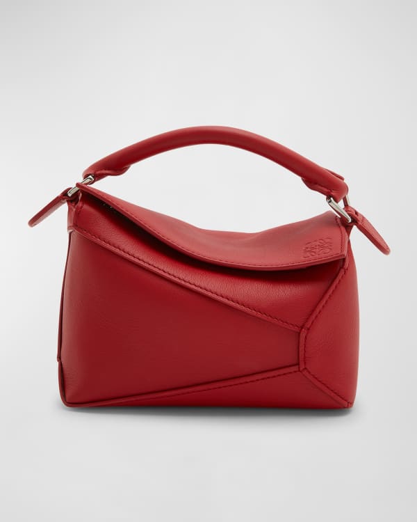 Loewe Puzzle Mini Color-block Textured-leather Shoulder Bag in Natural
