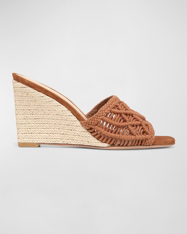 Veronica Beard Rilla Woven Suede Wedge Espadrille Sandals | Neiman Marcus