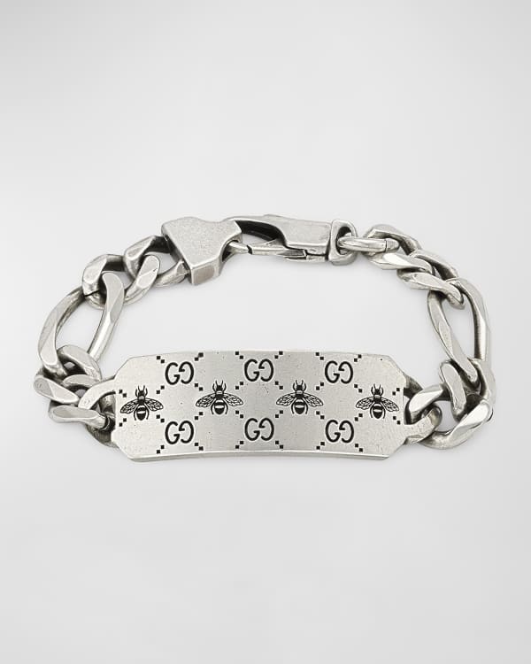 Gucci Men s Ghost Sterling Silver Bar Bracelet Neiman Marcus