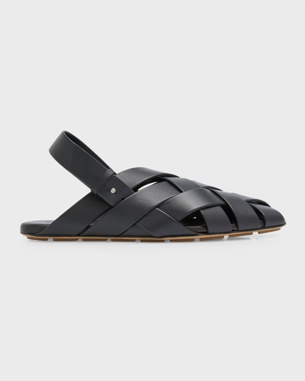 Berluti Men's Sifnos Scritto Leather Sandals | Neiman Marcus