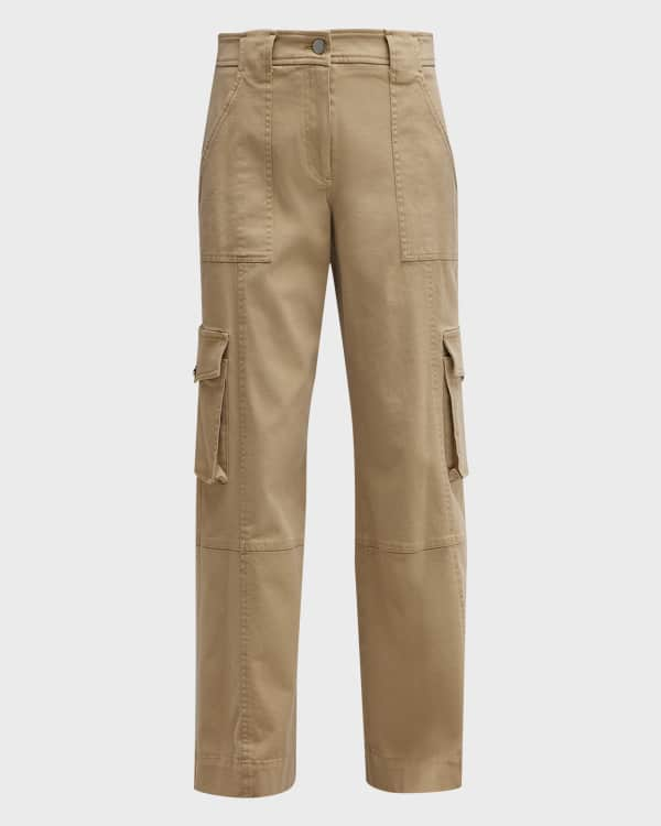 Ralph Lauren Khaki Brown Stretch Cotton Leather Patch Trousers M Ralph  Lauren