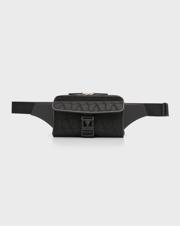 VALENTINO GARAVANI Nylon Ribbon VLTN Belt Bag Black 1175651