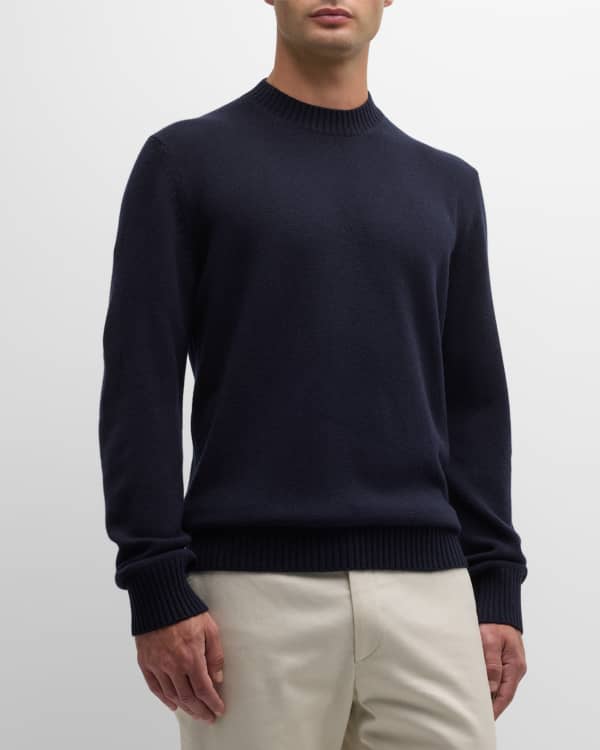 Loro Piana Men's Cashmere Knit Full-Zip Bomber Sweater | Neiman Marcus