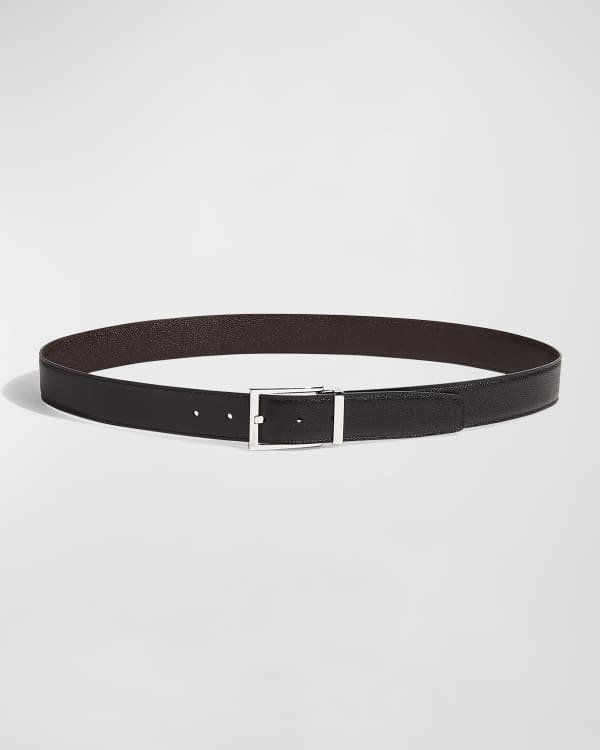 Ferragamo Men's Reversible Double-Gancini Leather Belt