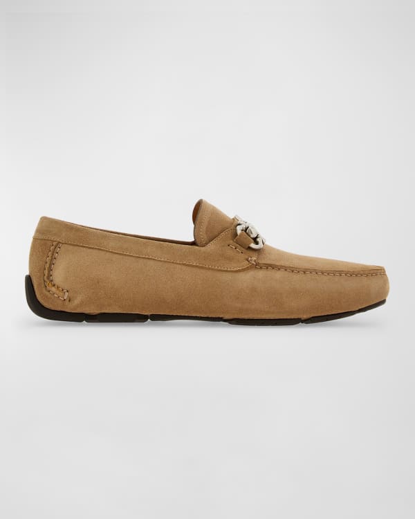 Shop FERRAGAMO Front 4 Leather & Suede Driving Loafers