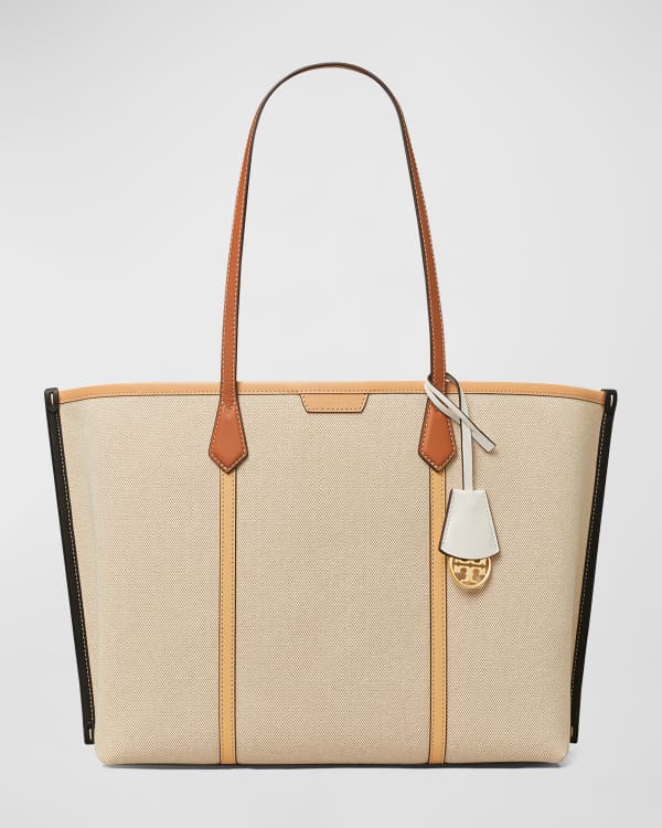 Tory Burch East-West Woven Suede Tote Bag | Neiman Marcus