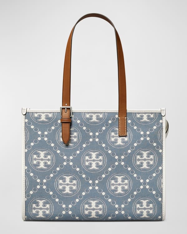 Tory Burch Perry T Monogram Jacquard Shopper Tote Bag | Neiman Marcus