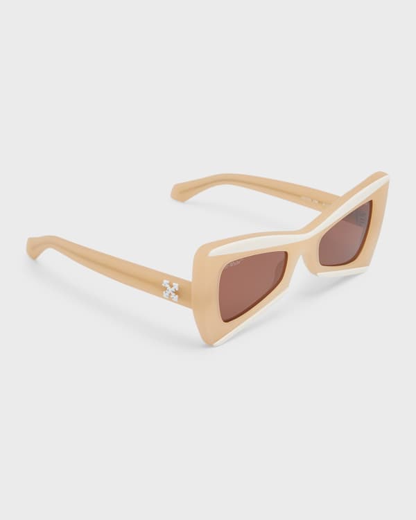 Off-White Seattle Flat-Top Acetate Rectangle Sunglasses