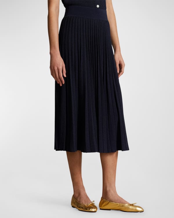 Polo ralph lauren clearance pleated georgette midi skirt