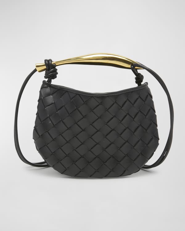 Bottega Veneta Jodie Mini Intrecciato Suede Top-Handle Bag