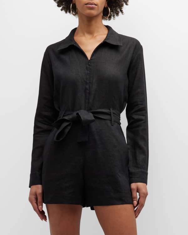 Rivet Utility Trendsetter Belted Romper | Neiman Marcus