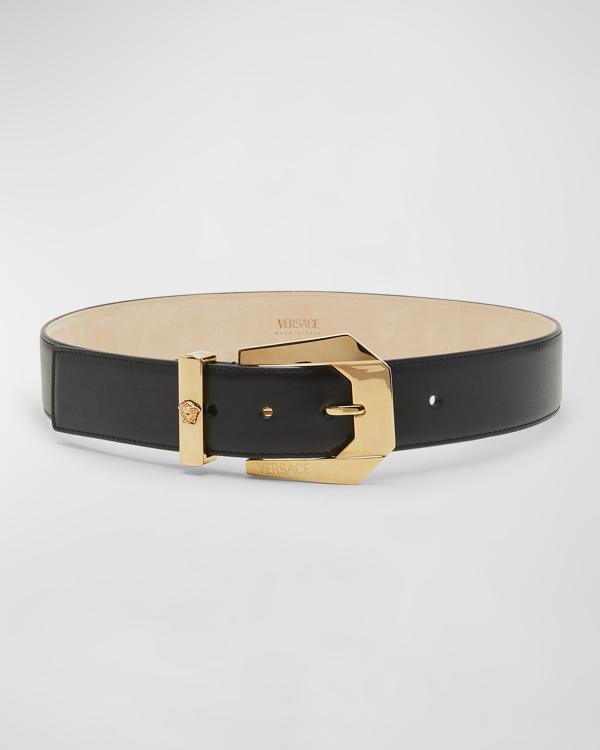 Versace Medusa Coin Leather Belt | Neiman Marcus display picture 1