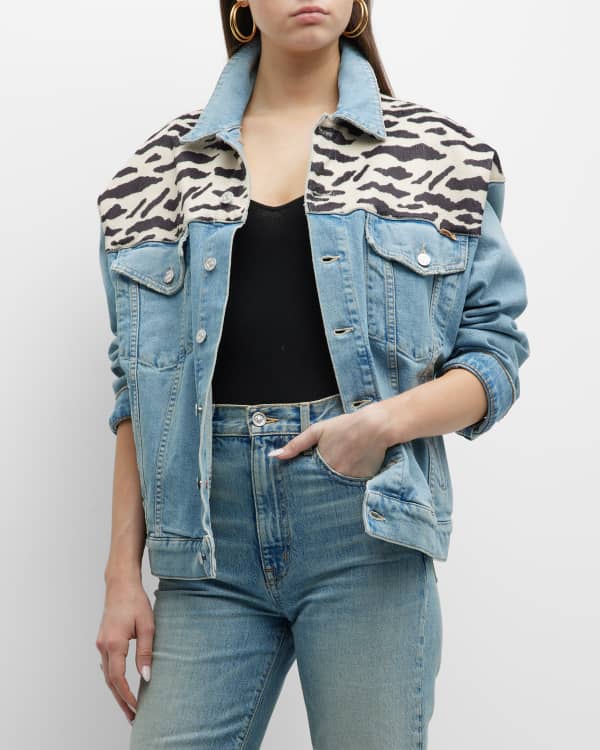 MOUSSY VINTAGE Lodi Distressed Oversized Denim Trucker Jacket