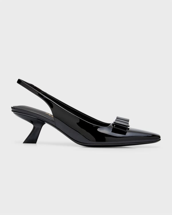 Prada Patent Leather Stiletto Slingback Pumps | Neiman Marcus