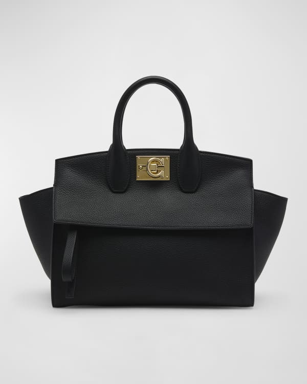 Ferragamo The Studio Gancio Leather Top-Handle Bag | Neiman Marcus