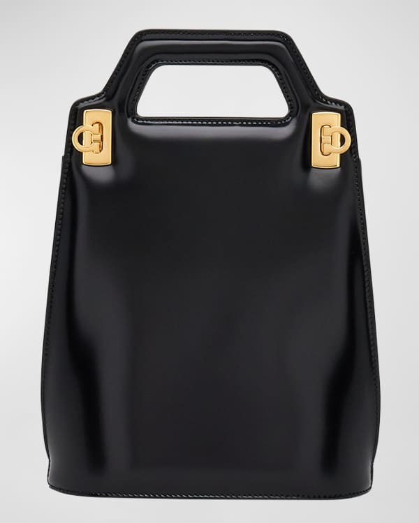 Ferragamo New Frame Leather Top Handle Bag Neiman Marcus