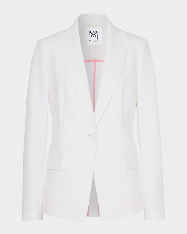 tailored charm coat【white】 Cinched Tailored Bridal Blazer - Off White – Six Stories