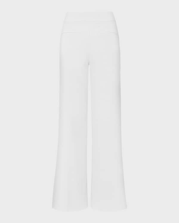 McQueen Satin Wide-Leg Trousers | Neiman Marcus