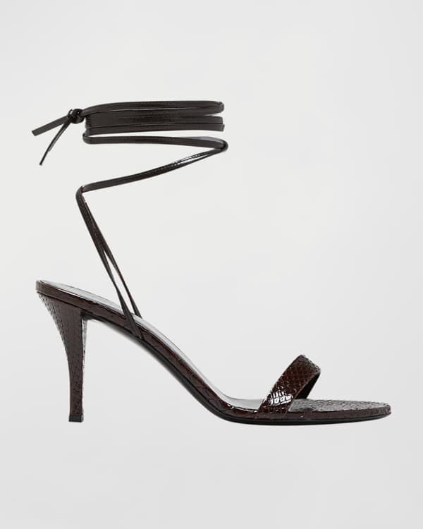 Chelsea Paris Finn Leather Caged Ankle-Tie Sandals | Neiman Marcus