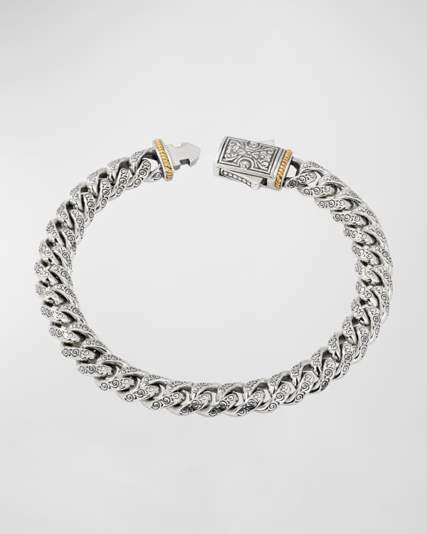 Emanuele Bicocchi Men's 24K Gold Cuban Chain Bracelet | Neiman Marcus