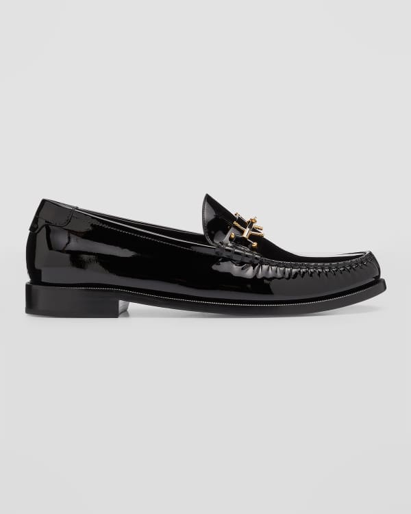 Saint Laurent Men's Army 10 Patent Leather Derby Shoes | Neiman Marcus