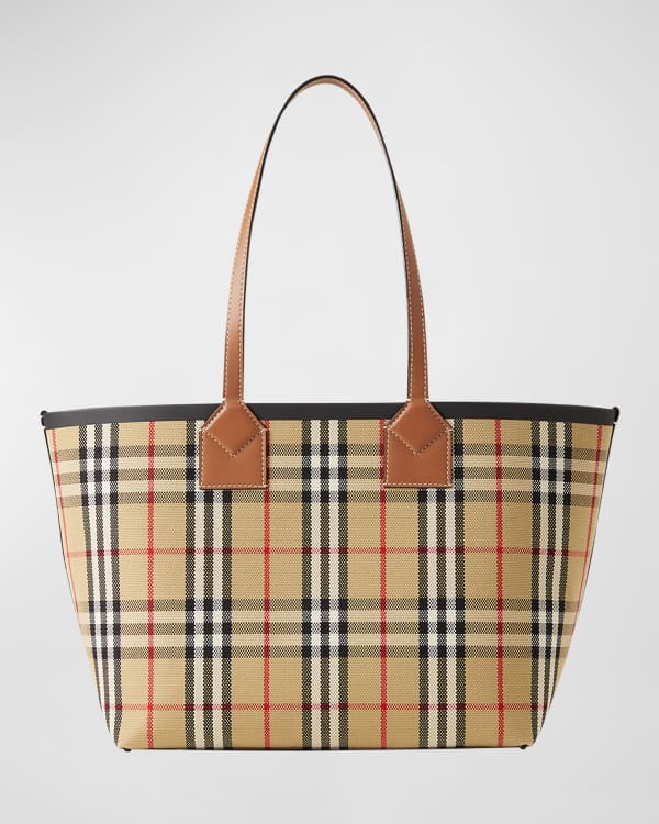 Burberry Giant Vintage Check Reversible Tote Bag in brown nylon