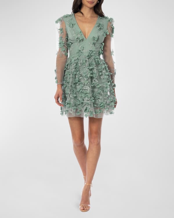 HELSI Vanessa Embroidered Floral Applique Maxi Dress | Neiman Marcus