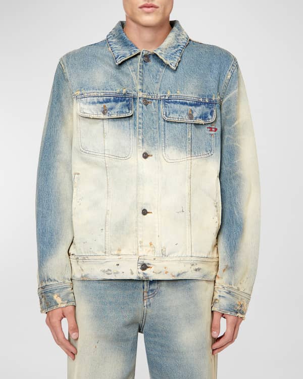 Diesel Men s Nhill Denim Jacket with Neon Detail Neiman Marcus