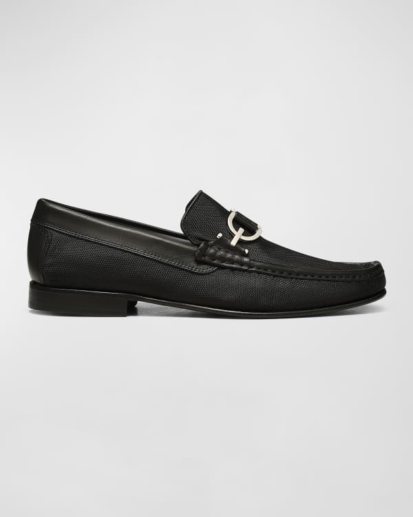 Salvatore Ferragamo Reno Mens Black Leather Slip On