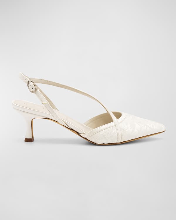 LOUIS VUITTON Silver Slingback Sandals Heels - Jupiter Boutique