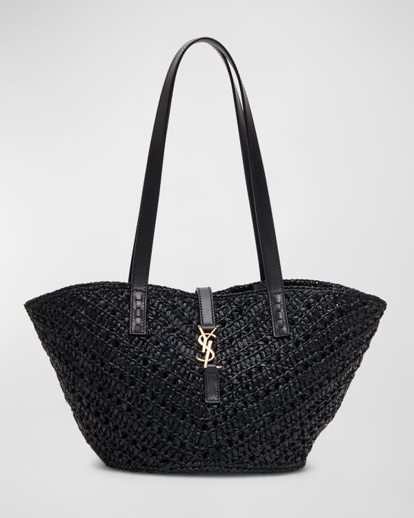 Saint Laurent YSL Small Basket Raffia Tote Bag | Neiman Marcus