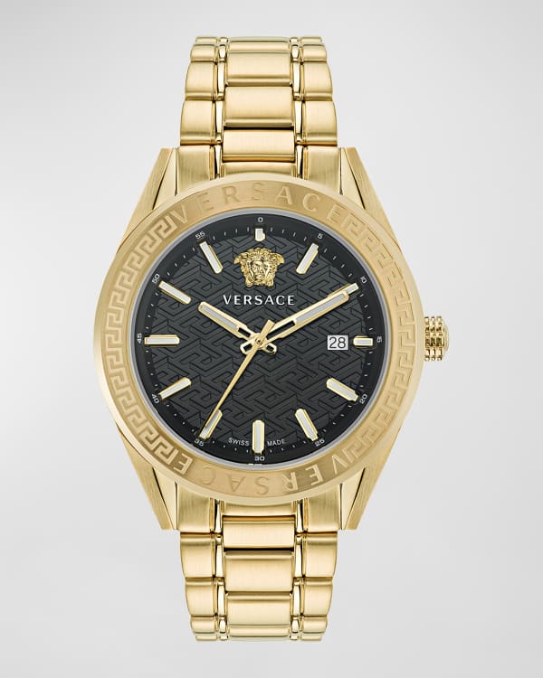 Versace Men's Greca Action IP Yellow Gold Chrono Watch, 45mm