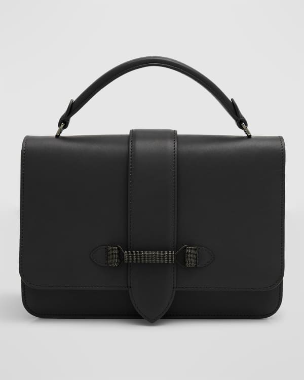Jitney 1.4 leather handbag Off-White Black in Leather - 34362312