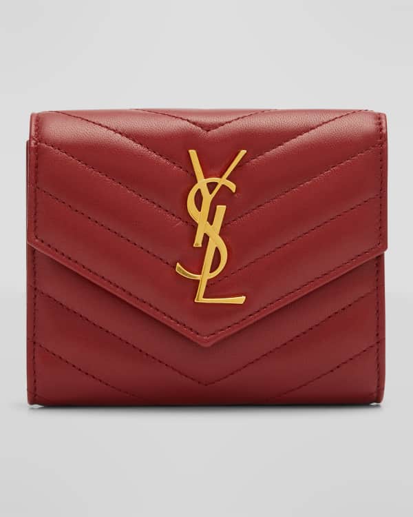 Saint Laurent YSL Monogram Flap Leather Card Case
