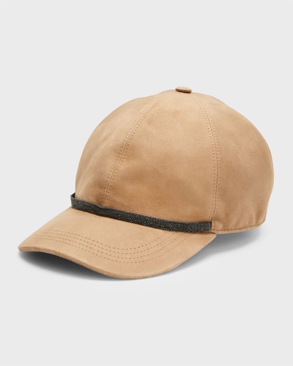 Loro Piana Logo suede baseball cap