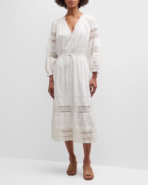 Check Print Gauze Midi Dress