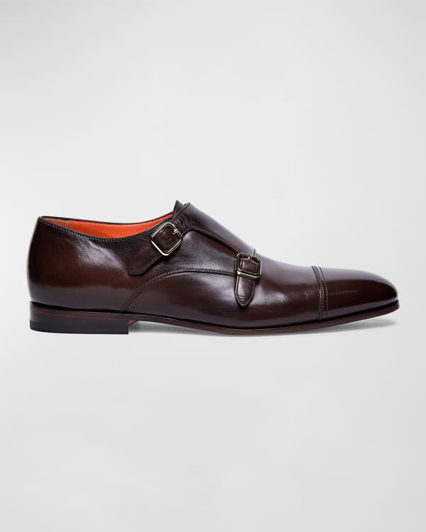 Corthay Men's Arca Leather Monk-Strap Loafers | Neiman Marcus