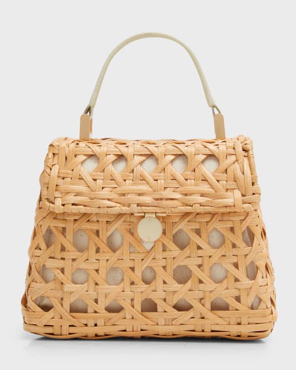 Cult Gaia Cora Large Beaded Wood Top Handle Bag Neiman Marcus