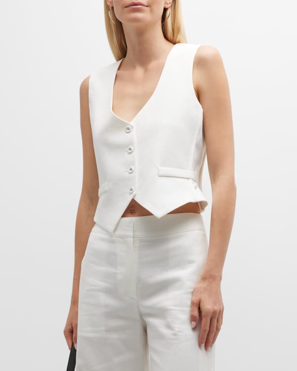 Loulou Studio Arup Tailored Linen Vest | Neiman Marcus