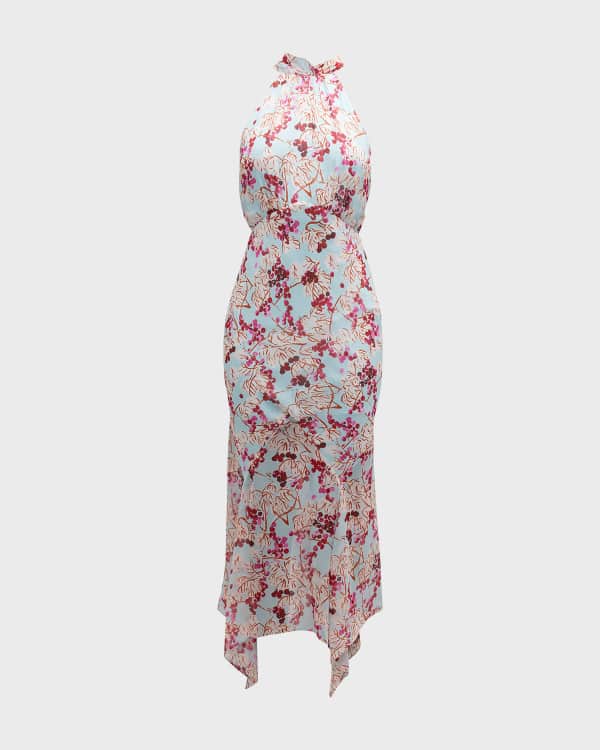 Alexis Lyssa Silk Tiered Ruffle Lace Midi Dress Neiman Marcus