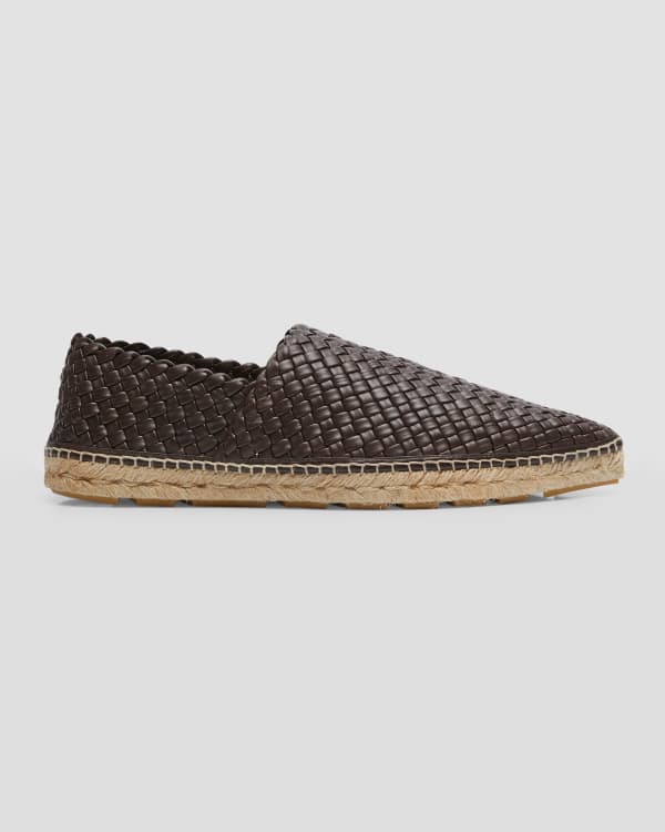 LOUIS VUITTON Brown Leather Strappy Ankle Strap Flat Espadrill