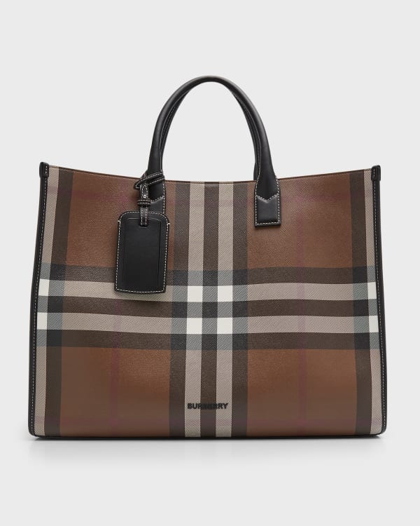 Burberry Haymarket Holdall Bag in Brown for Men