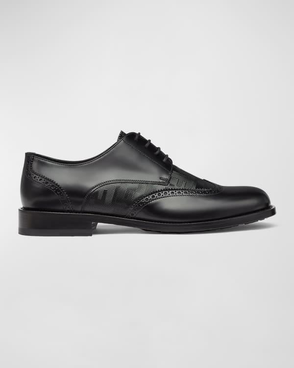 Alexander McQueen Men's Metal Spike Toe Leather Derby Shoes | Neiman Marcus