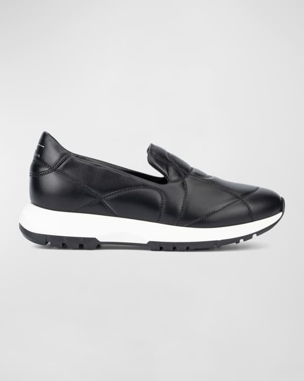 Aquatalia Ashlynn Woven Leather Slip On Sneakers Neiman Marcus