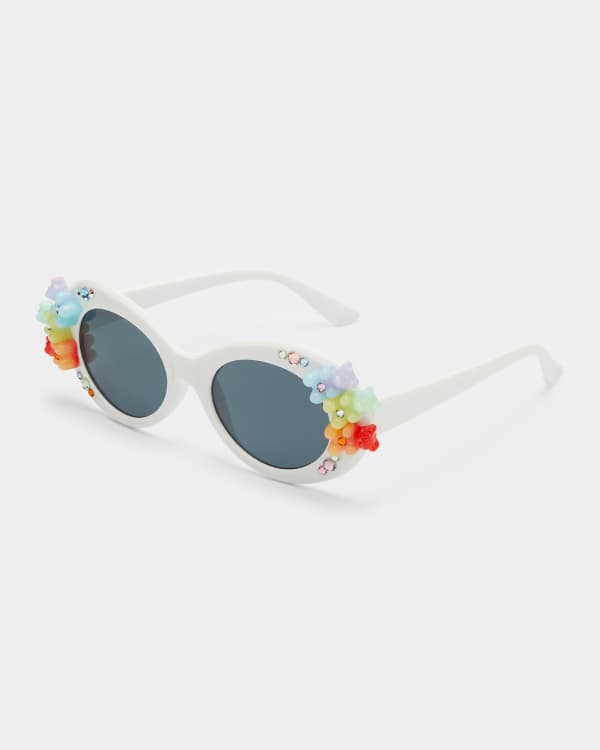 Bari Lynn Girl's Rainbow Embellished Sunglasses