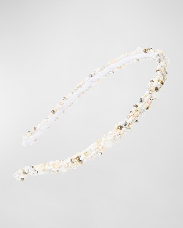 Gold Leaf White Pearl Headband