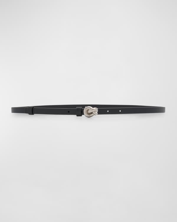 Knot Leather & Brass Skinny Belt