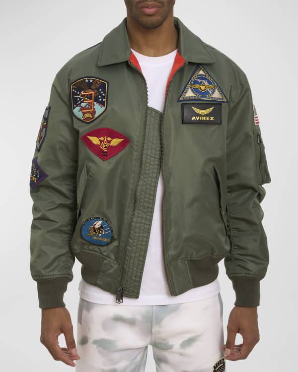 AVIREX Men's Colorblock Icon Military Bomber Jacket Neiman Marcus