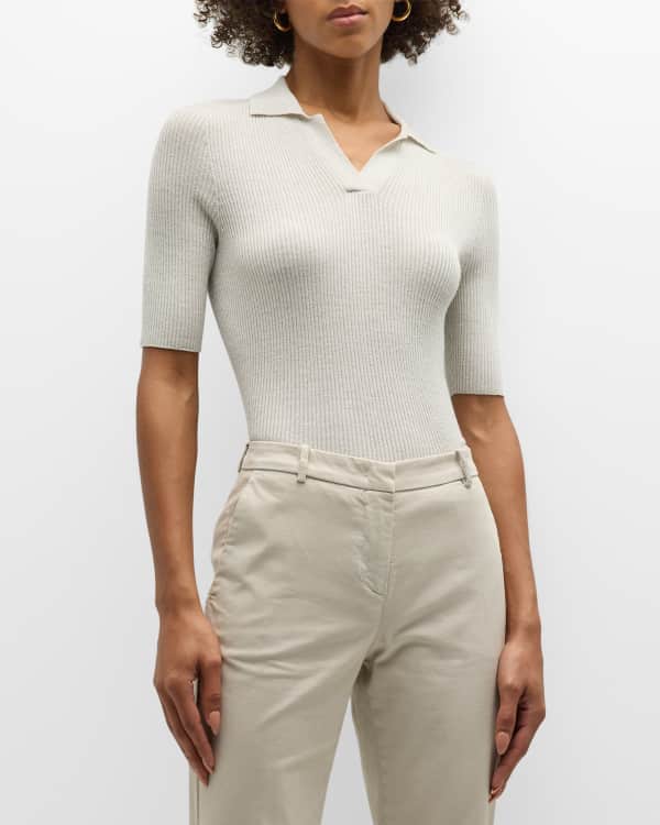 Polo Ralph Lauren Long-Sleeve Ribbed Polo Shirt | Neiman Marcus
